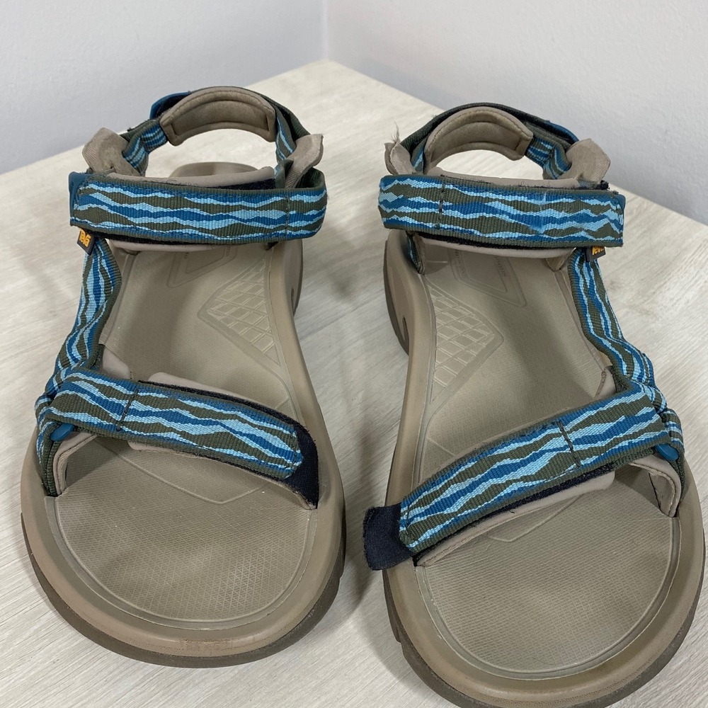 Teva Terra Fi 5 Universal Mens Sandals Blue Wavy Hiking Sport Water Shoes Sz 11